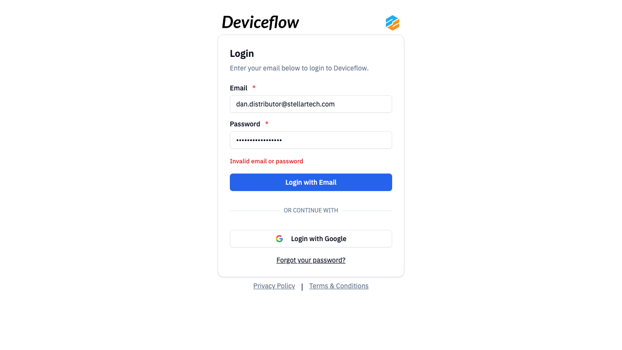 Step 5: Invalid credentials - Wrong password