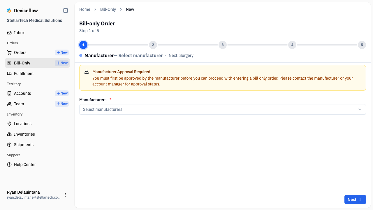 Step 1: Uncertified rep blocked