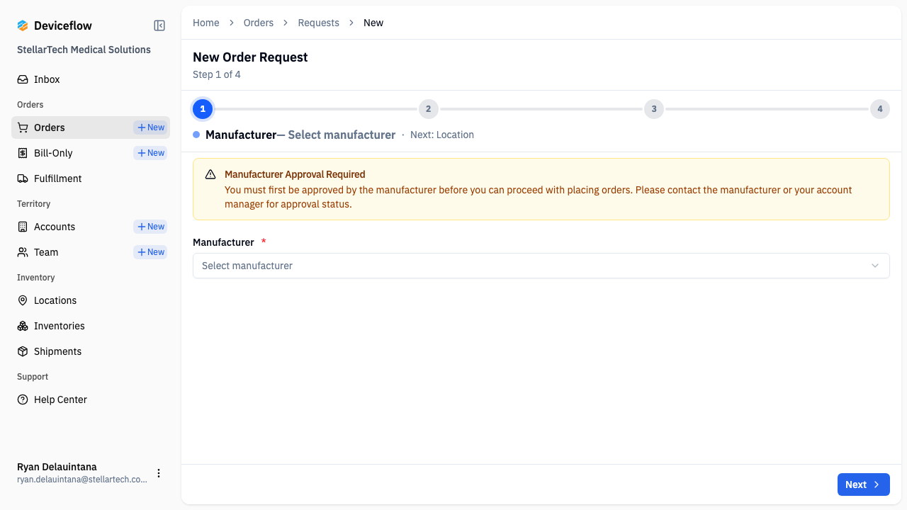 Step 1: Uncertified rep blocked