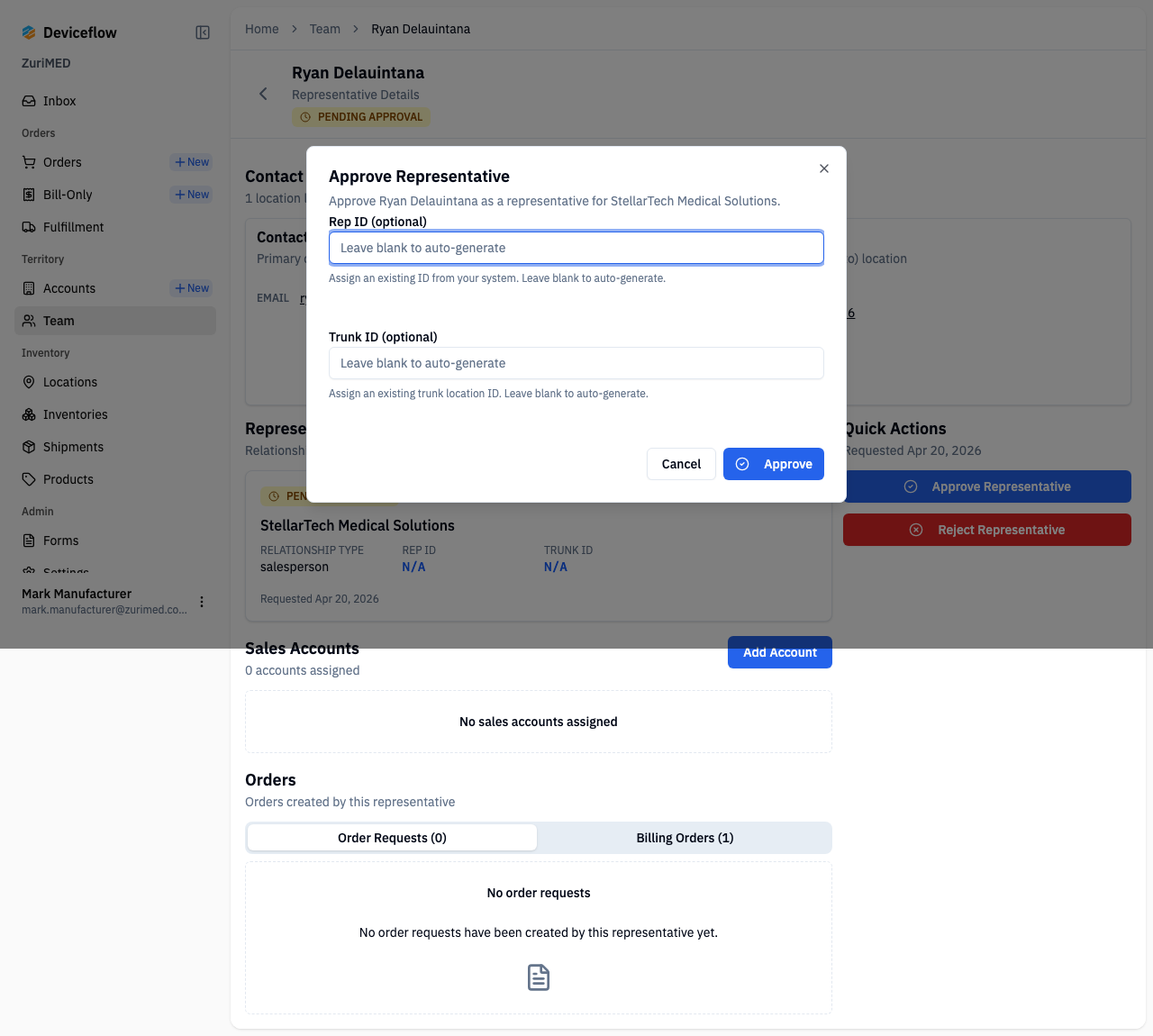 Step 3: Manufacturer approval