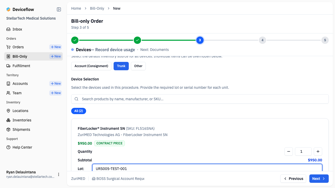 Step 4: Certified order creation