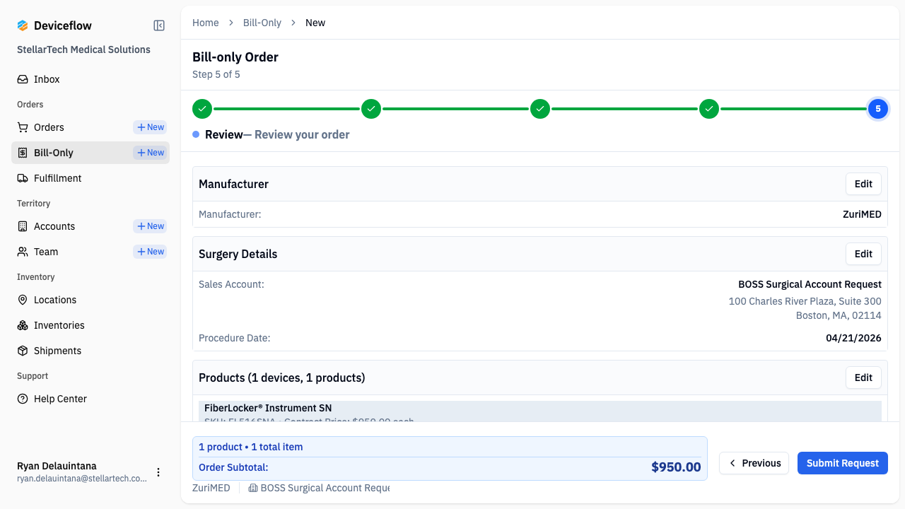 Step 4: Certified order creation