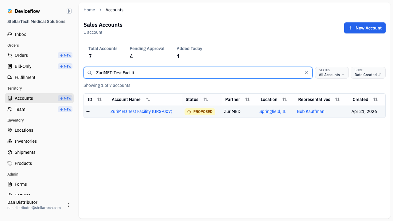 Step 7: Verify account appears in the accounts list