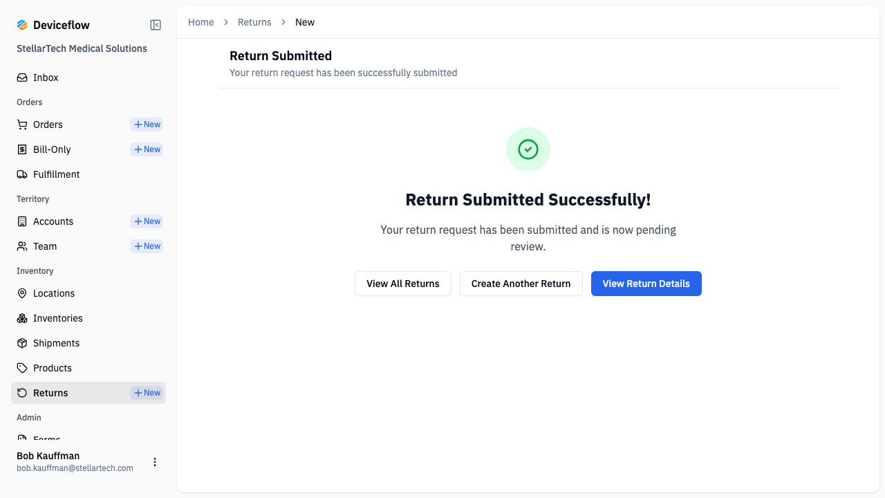 step 03 return submitted