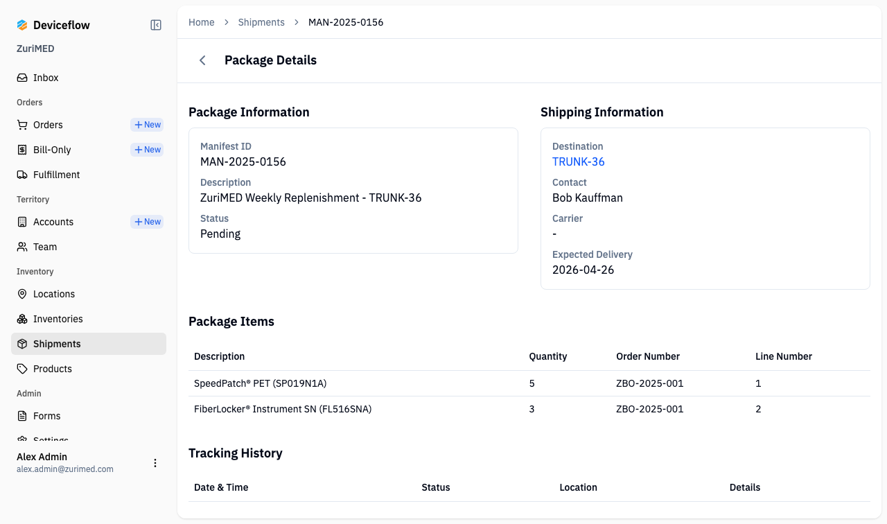 step 06a package shows order number