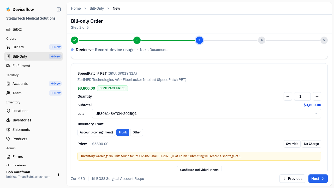 step 07 approved lot selected