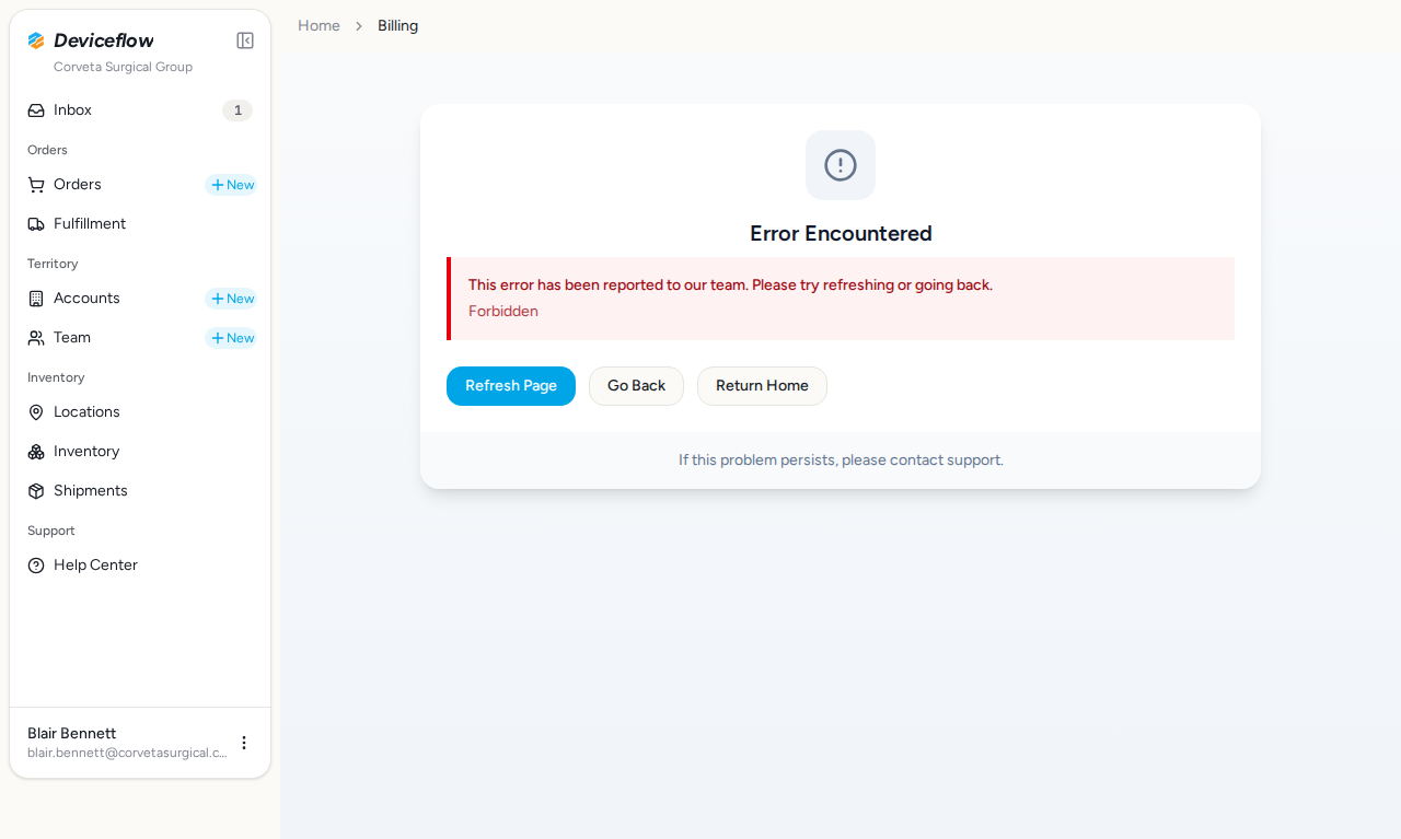 step 04 sales rep billing denied