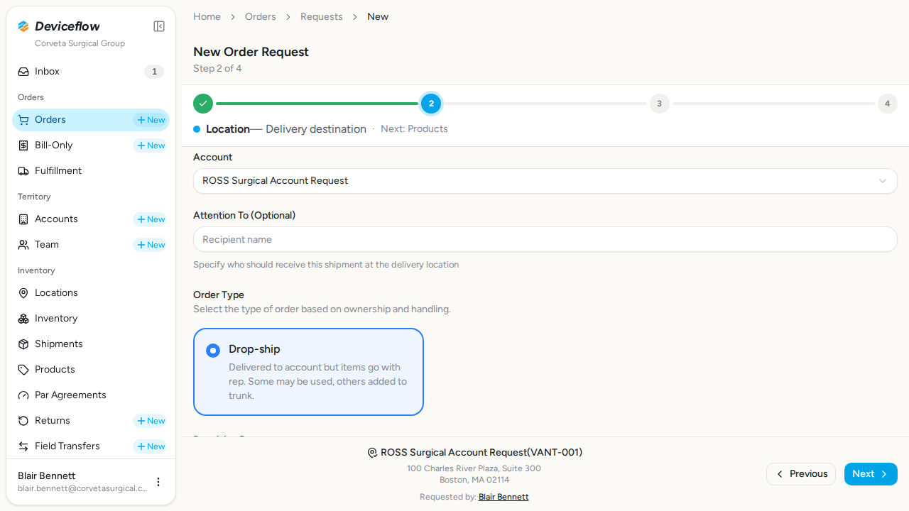 step 02 order step2 account selected