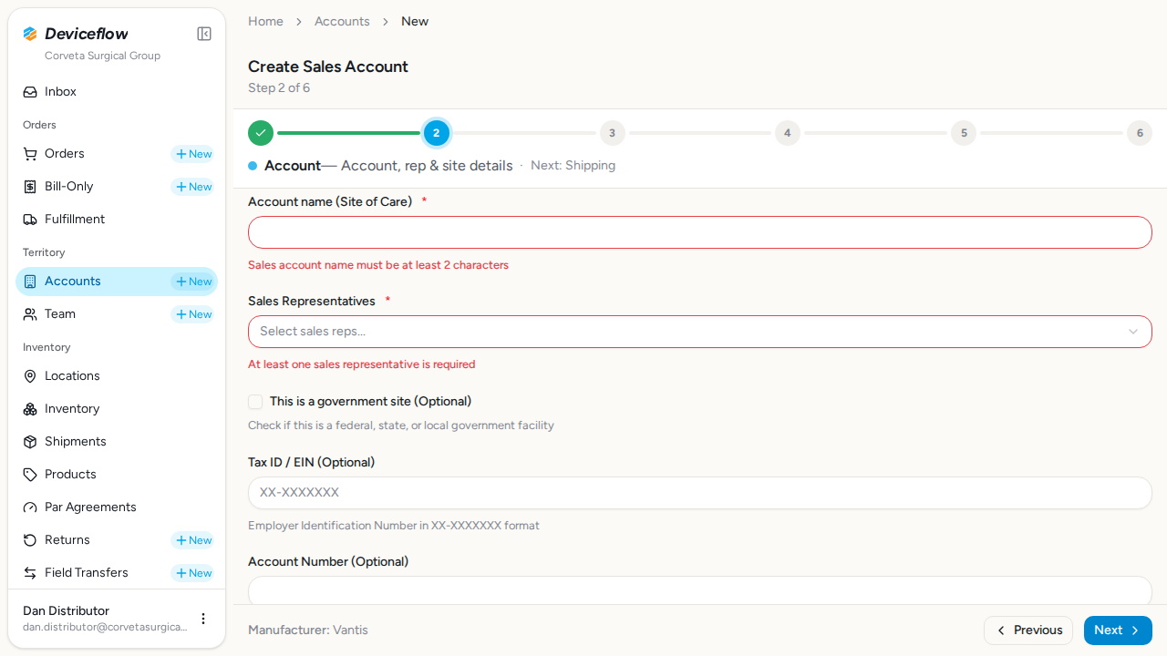 step 03 validation errors step2