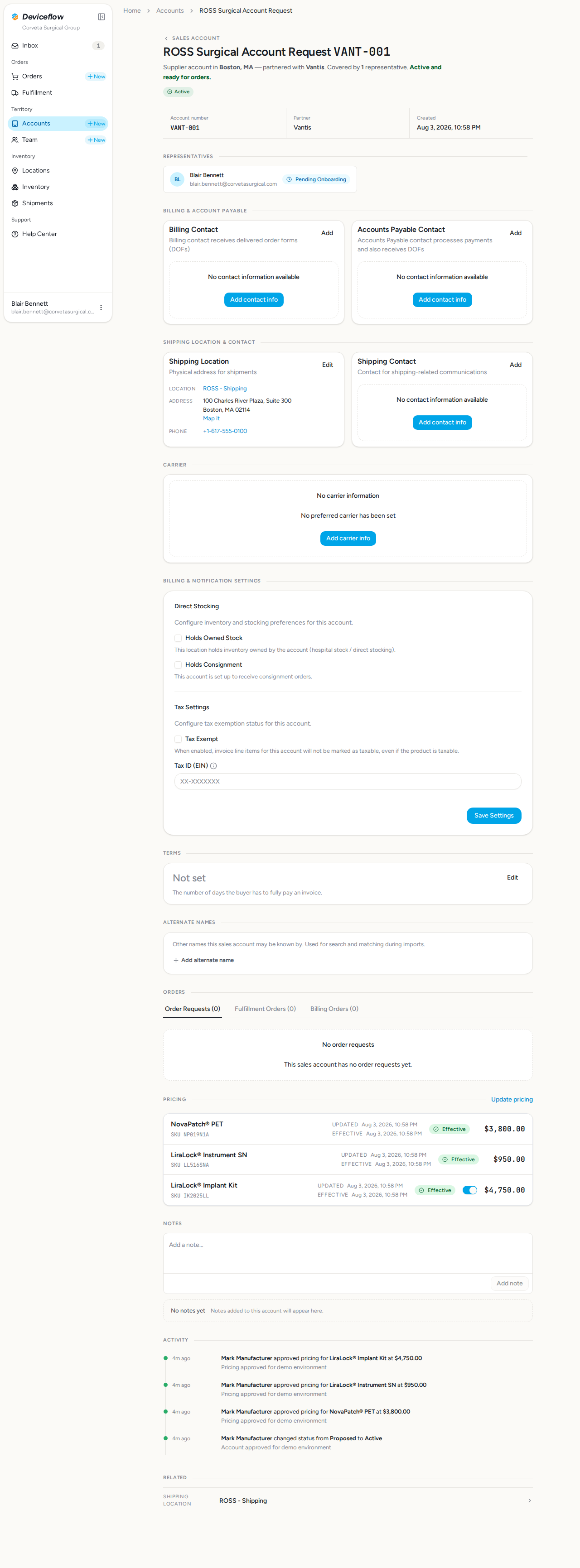 step 03 in org account detail