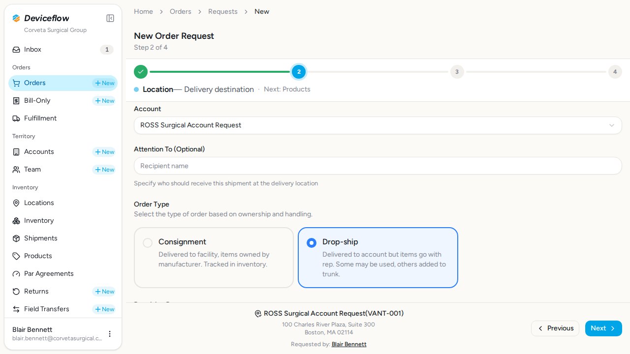 step 02 dropship form