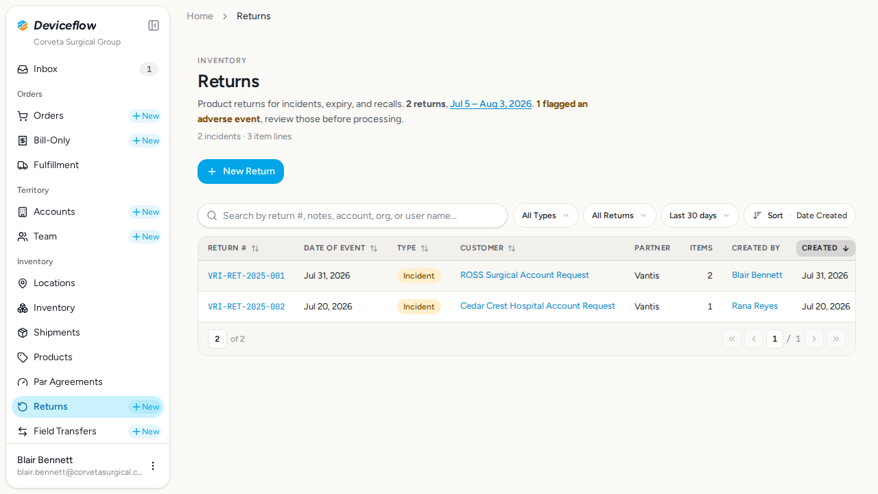 step 01 returns list