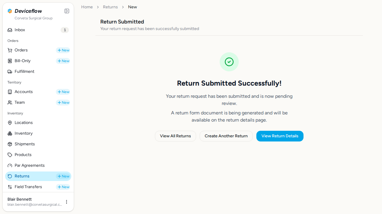 step 03 return submitted