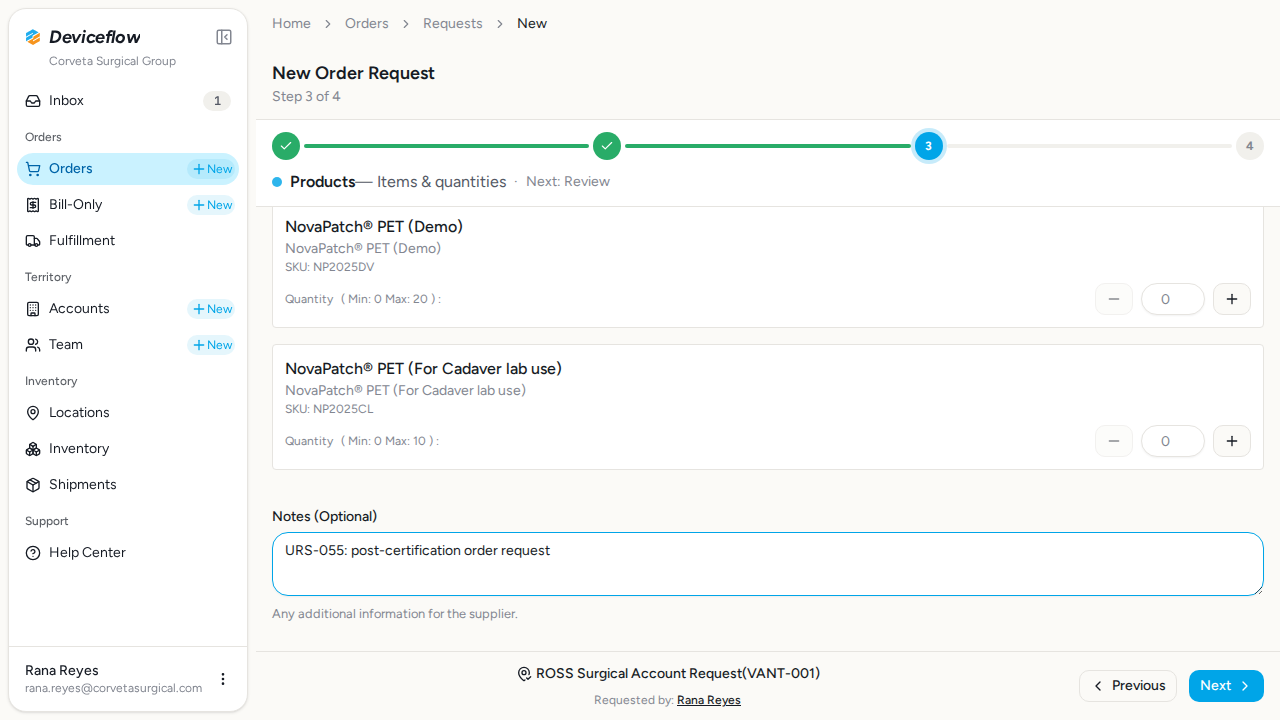 step 06 order request product