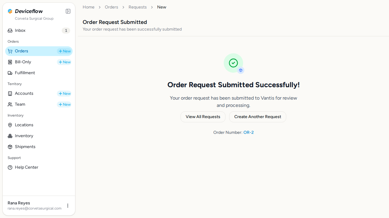 step 06 order request submitted