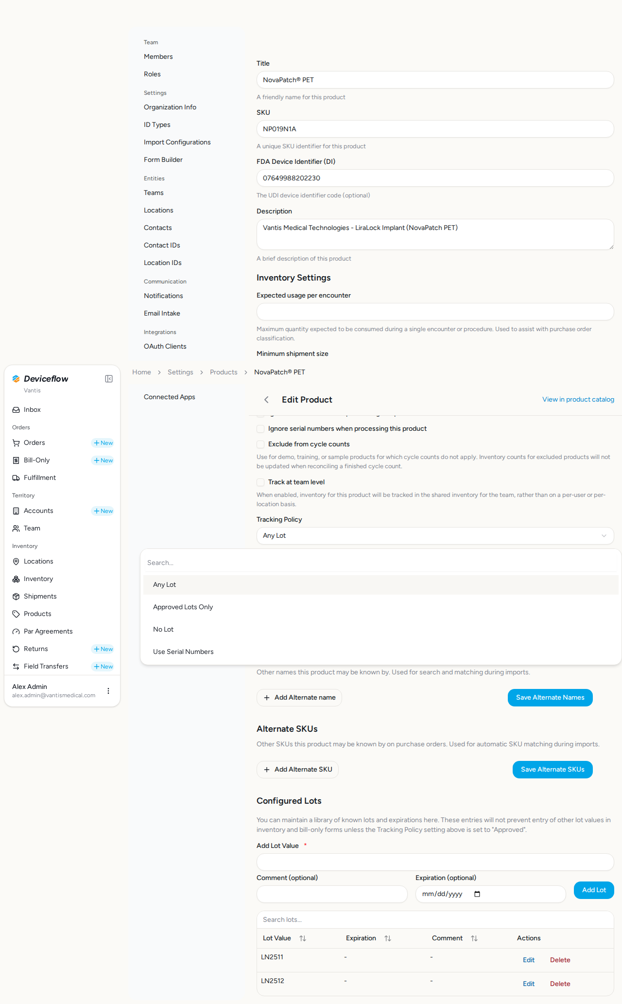 step 03 tracking policy options visible