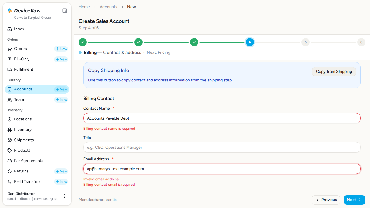 step 05 billing filled