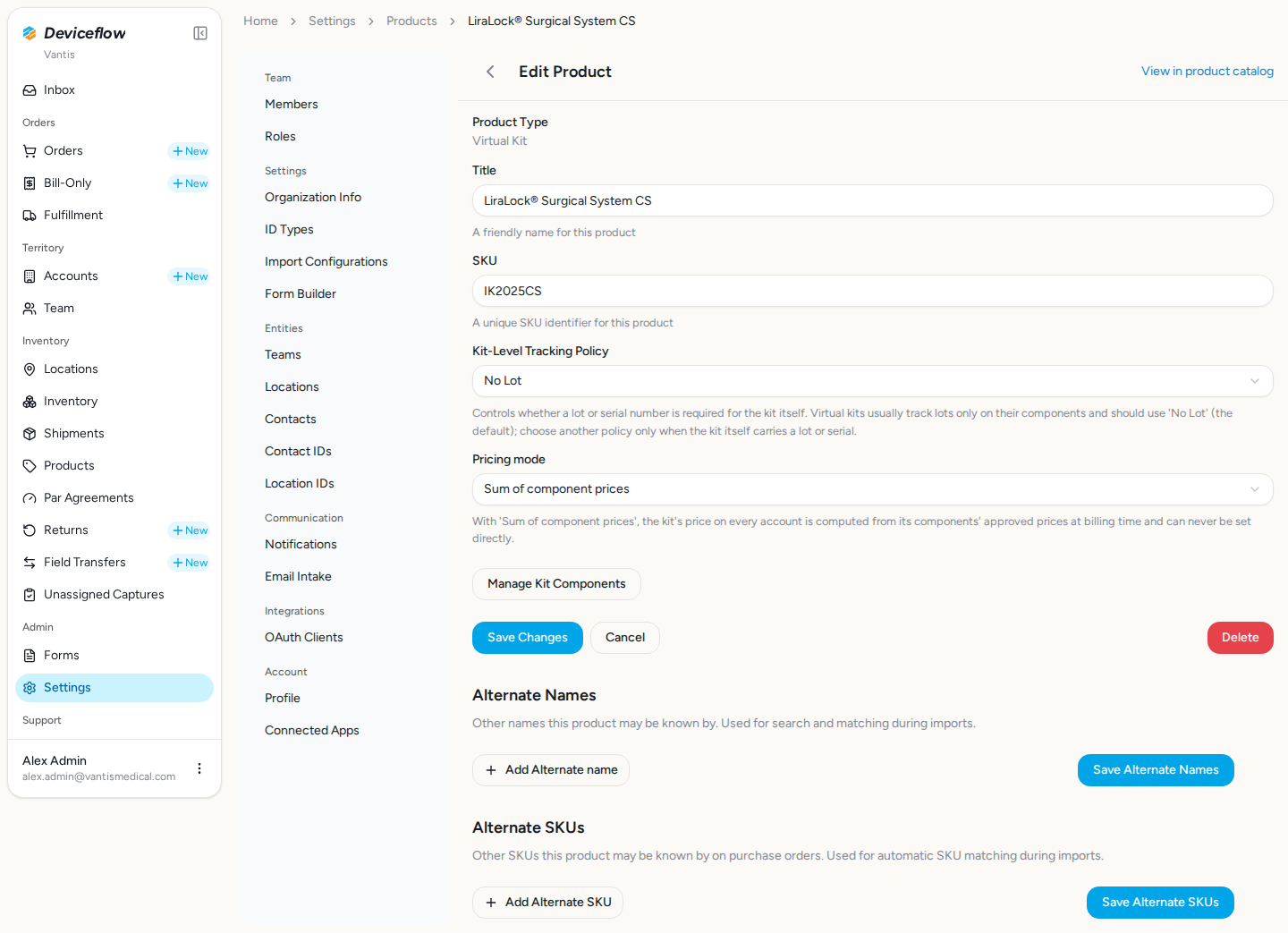 step 05 product settings component sum