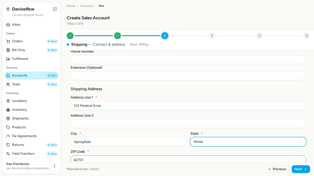 step 06 shipping address filled