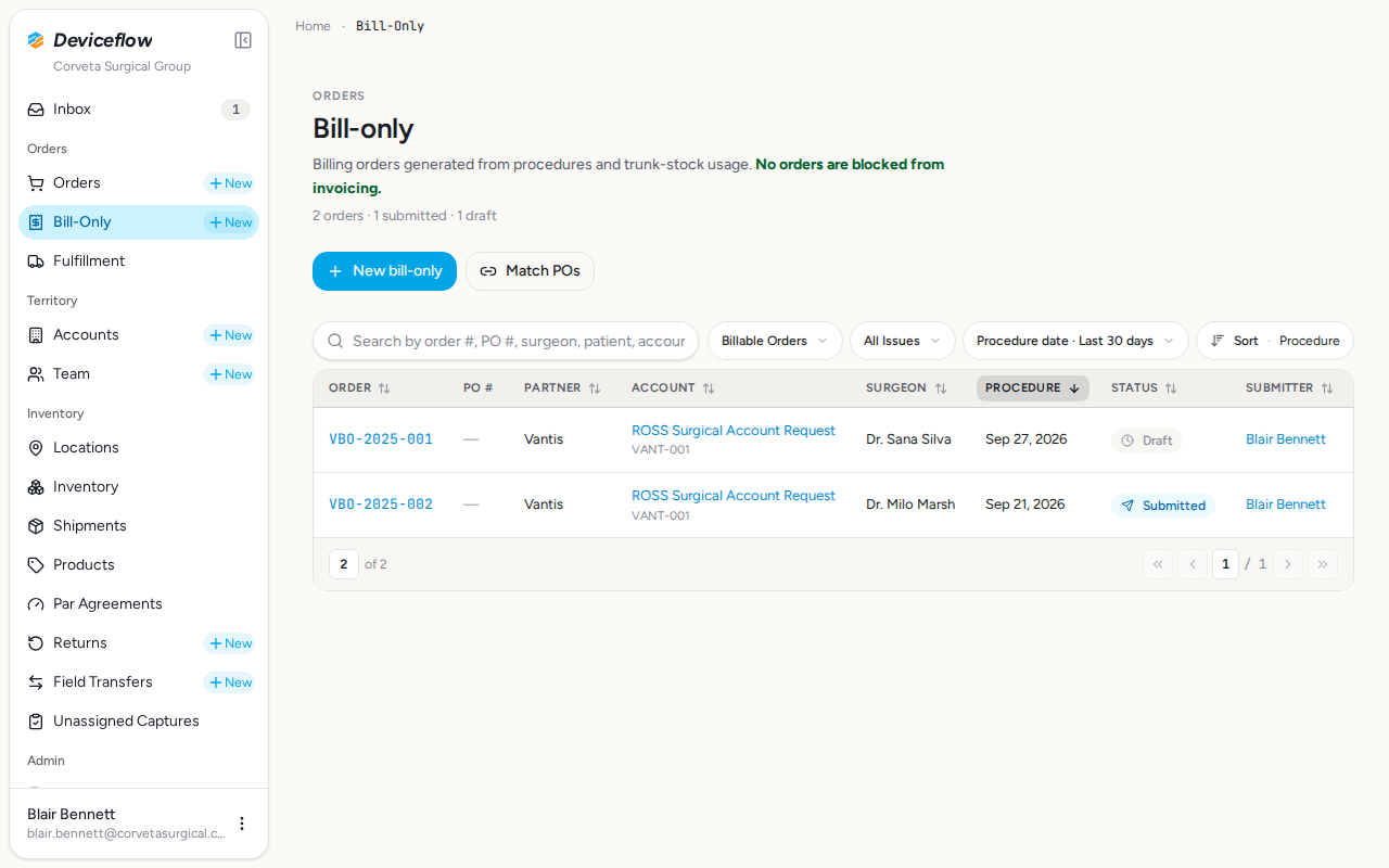 step 03 billing list after exit