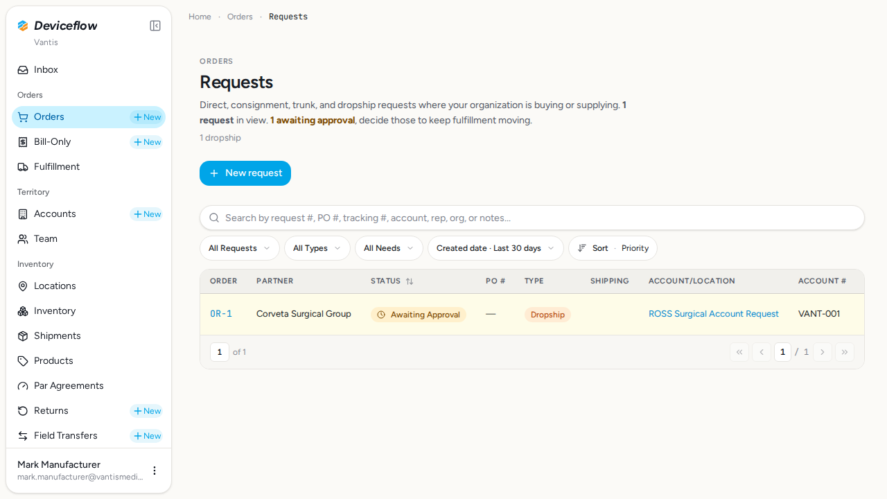 step 02 order requests list