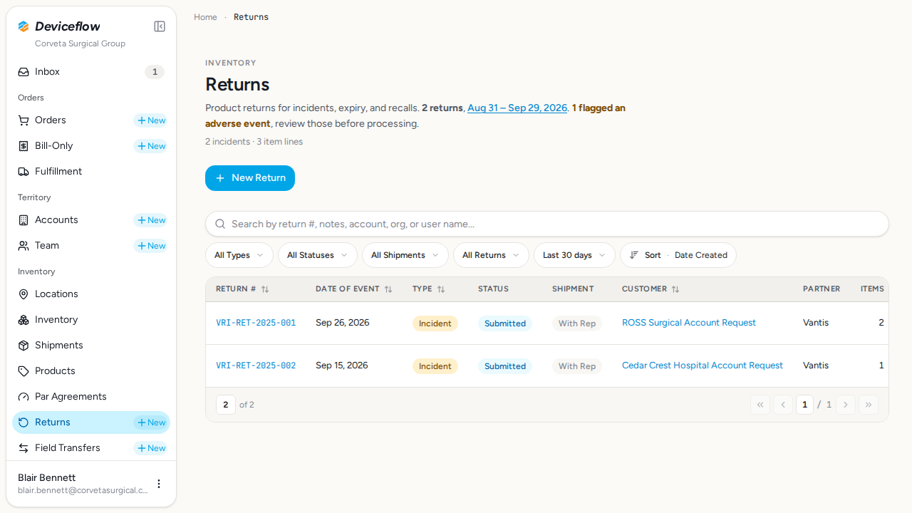 step 01 returns list