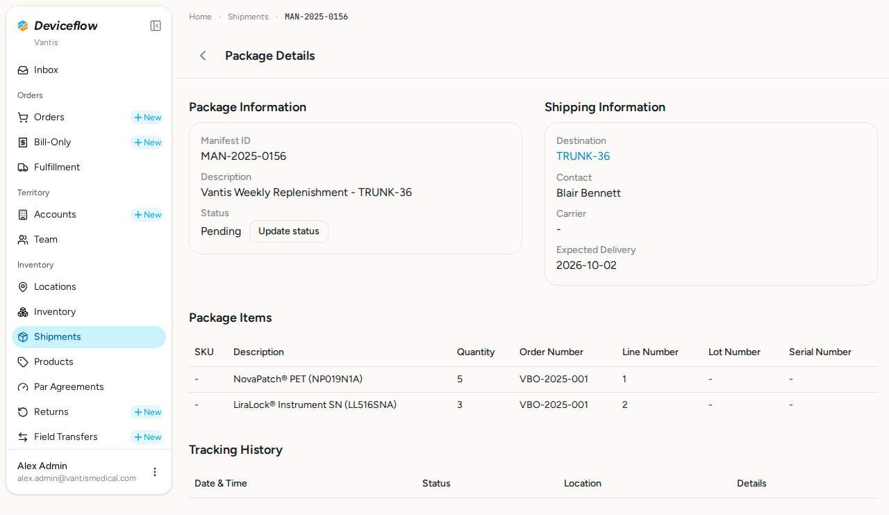 step 06a package shows order number