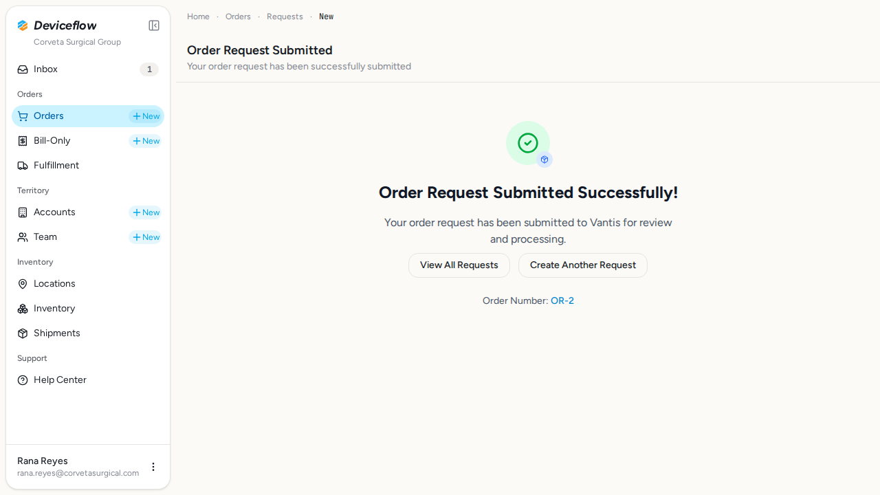 step 06 order request submitted