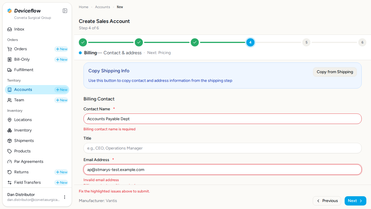 step 05 billing filled