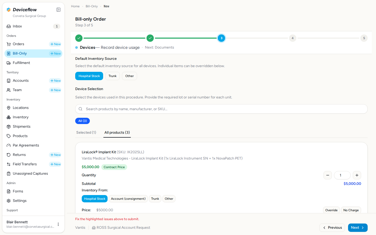step 09 missing lot error