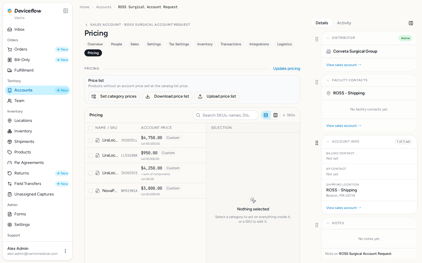 step 05 account pricing before
