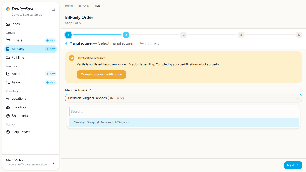 step 01 billing picker