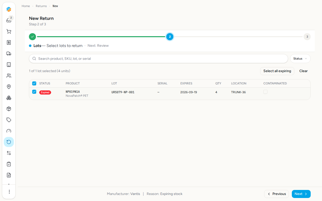 step 05 lots preselected